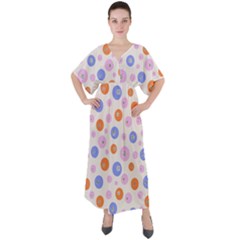 Colorful Balls V-neck Boho Style Maxi Dress by SychEva
