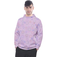 Multicolored Circles On A Pink Background Men s Pullover Hoodie by SychEva