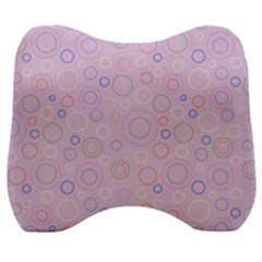 Multicolored Circles On A Pink Background Velour Head Support Cushion by SychEva