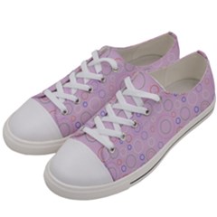 Multicolored Circles On A Pink Background Women s Low Top Canvas Sneakers by SychEva