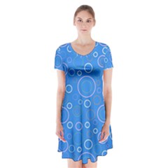 Circles Short Sleeve V-neck Flare Dress by SychEva