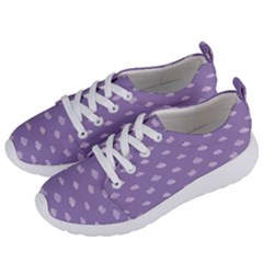 Pink Clouds On Purple Background Women s Lightweight Sports Shoes by SychEva