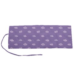 Pink Clouds On Purple Background Roll Up Canvas Pencil Holder (s) by SychEva