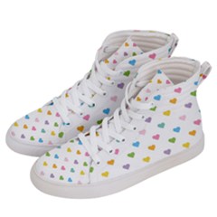 Small Multicolored Hearts Women s Hi-top Skate Sneakers by SychEva