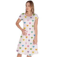 Small Multicolored Hearts Classic Short Sleeve Dress