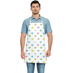 Small Multicolored Hearts Kitchen Apron by SychEva