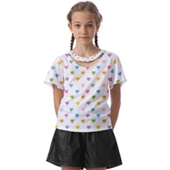 Small Multicolored Hearts Kids  Front Cut Tee by SychEva