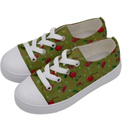 Red Cherries Athletes Kids  Low Top Canvas Sneakers by SychEva