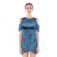 Red Cherries Athletes Shoulder Cutout One Piece Dress by SychEva