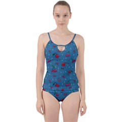 Red Cherries Athletes Cut Out Top Tankini Set by SychEva