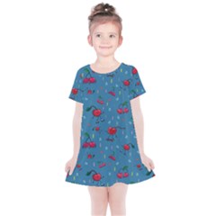 Red Cherries Athletes Kids  Simple Cotton Dress by SychEva