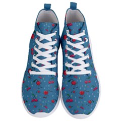 Red Cherries Athletes Men s Lightweight High Top Sneakers by SychEva