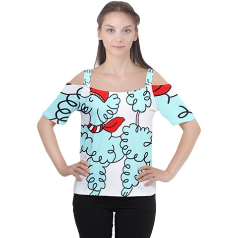 Doodle Poodle  Cutout Shoulder Tee by IIPhotographyAndDesigns