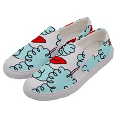 Doodle Poodle  Men s Canvas Slip Ons by IIPhotographyAndDesigns