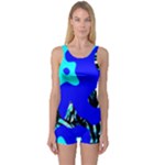 Abstract Tropical One Piece Boyleg Swimsuit