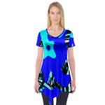 Abstract Tropical Short Sleeve Tunic 