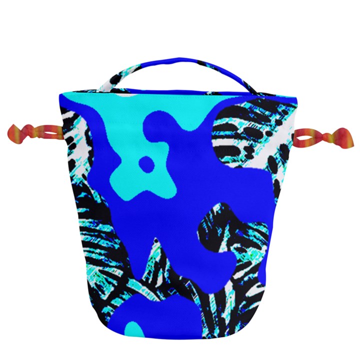 Abstract Tropical Drawstring Bucket Bag