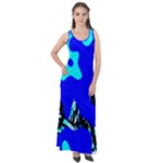 Abstract Tropical Sleeveless Velour Maxi Dress