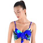 Abstract Tropical Woven Tie Front Bralet
