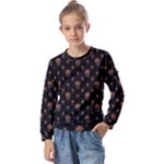 Funny Ugly Bird Drawing Print Pattern Kids  Long Sleeve Tee with Frill 