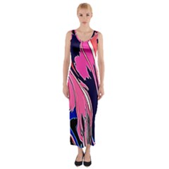 Painted Marble Fitted Maxi Dress by 3cl3ctix