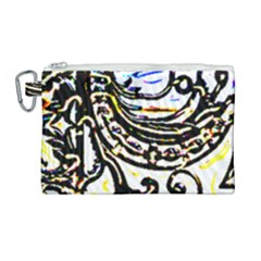 Faux Baroque Print Canvas Cosmetic Bag (large) by 3cl3ctix