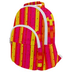 Warped Stripy Dots Rounded Multi Pocket Backpack by essentialimage365