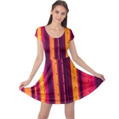 Warped Stripy Dots Cap Sleeve Dress by essentialimage365