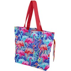 Flamingo2 Drawstring Tote Bag by flowerland