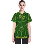 Folk flowers print Floral pattern Ethnic art Women s Short Sleeve Shirt