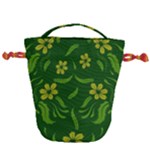 Folk flowers print Floral pattern Ethnic art Drawstring Bucket Bag