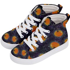Space Pumpkins Kids  Hi-top Skate Sneakers by SychEva