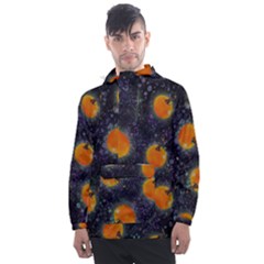 Space Pumpkins Men s Front Pocket Pullover Windbreaker by SychEva