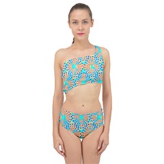 Illusion Waves Pattern Spliced Up Two Piece Swimsuit by Sparkle