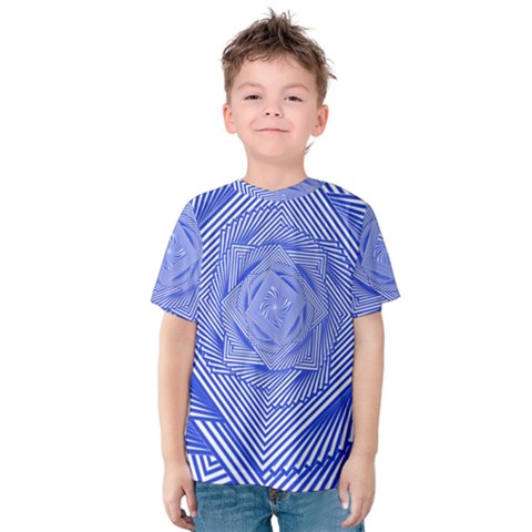 Illusion Waves Pattern Kids  Cotton Tee by Sparkle
