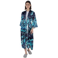 Strange Glow Maxi Satin Kimono by MRNStudios