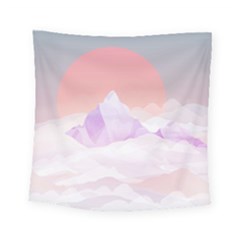 Mountain Sunset Above Clouds Square Tapestry (small) by Giving