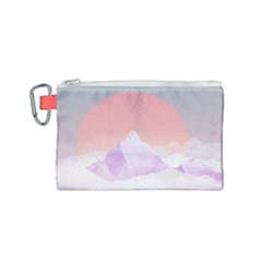 Mountain Sunset Above Clouds Canvas Cosmetic Bag (small) by Giving