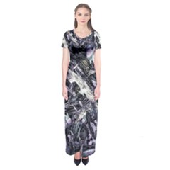 Reticulated Nova Short Sleeve Maxi Dress by MRNStudios