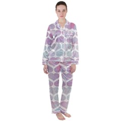 Multicolored Hearts Satin Long Sleeve Pajamas Set by SychEva