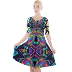 375 Chroma Digital Art Custom Kal00012 Quarter Sleeve A-line Dress by Drippycreamart