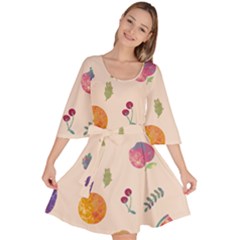 Summer Fruit Velour Kimono Dress by SychEva