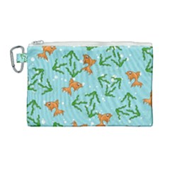 Gold Fish Canvas Cosmetic Bag (large) by SychEva