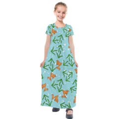 Gold Fish Kids  Short Sleeve Maxi Dress by SychEva