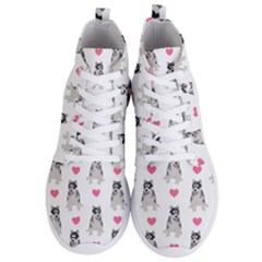 Little Husky With Hearts Men s Lightweight High Top Sneakers by SychEva