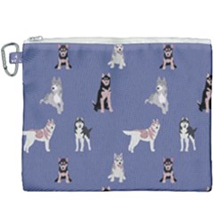 Husky Dogs With Sparkles Canvas Cosmetic Bag (xxxl) by SychEva