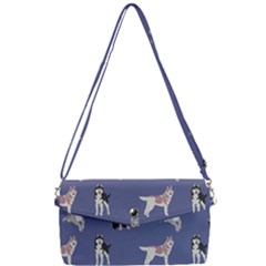 Husky Dogs With Sparkles Removable Strap Clutch Bag by SychEva