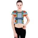 Abstract pattern geometric backgrounds   Crew Neck Crop Top View1