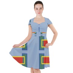 Abstract Pattern Geometric Backgrounds   Cap Sleeve Midi Dress by Eskimos