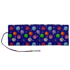 Christmas Balls Roll Up Canvas Pencil Holder (m) by SychEva
